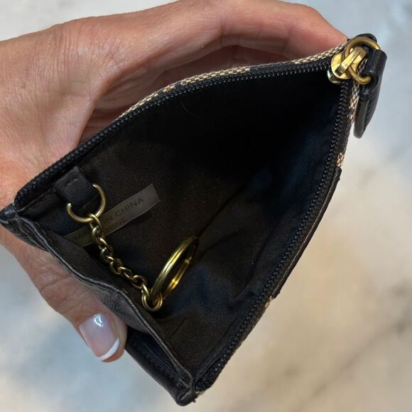 Coach  North South Leather Striped Cardholder Keychain - Picture 13 of 15